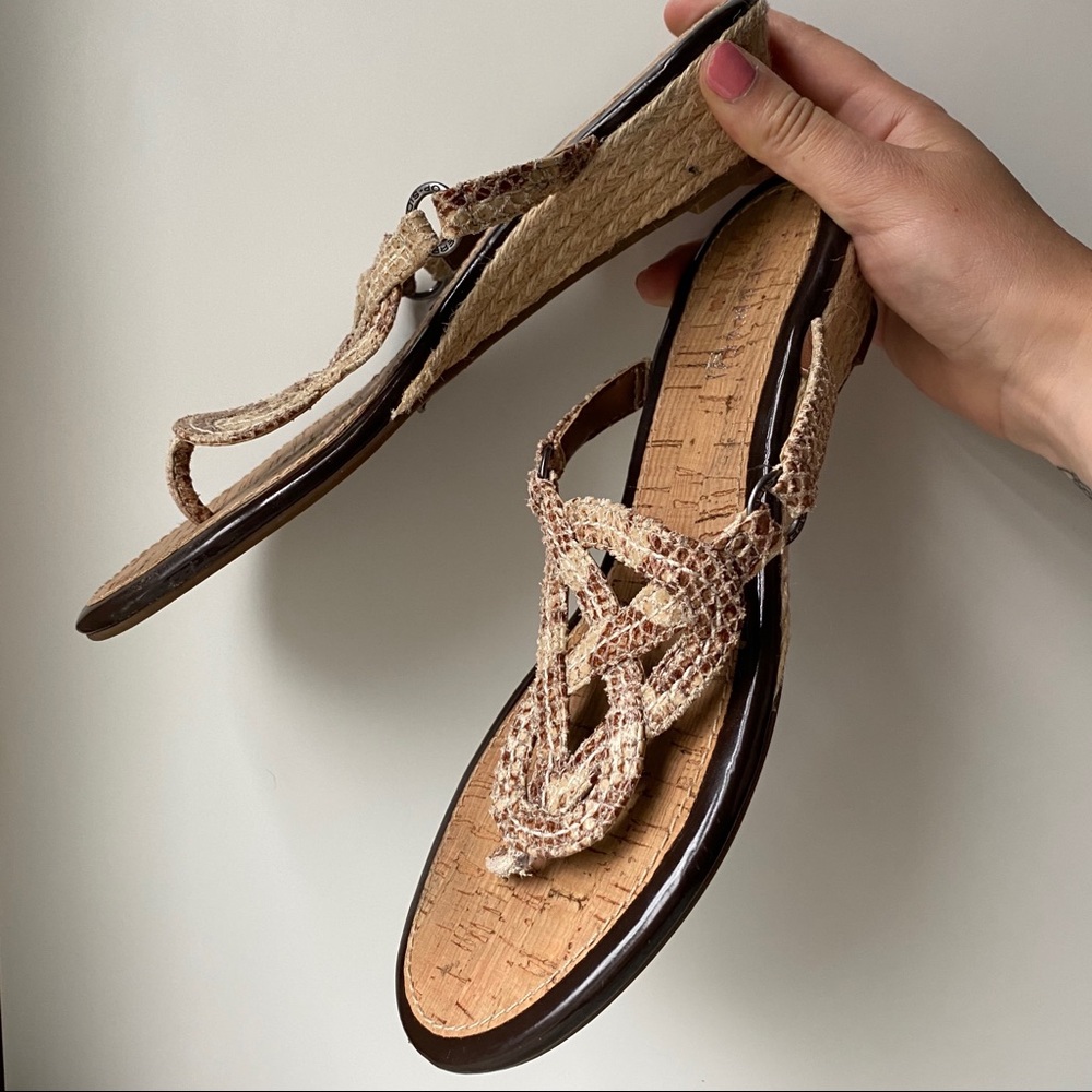 Sperry Snakeskin Wedge Sandals Sz. 7.5